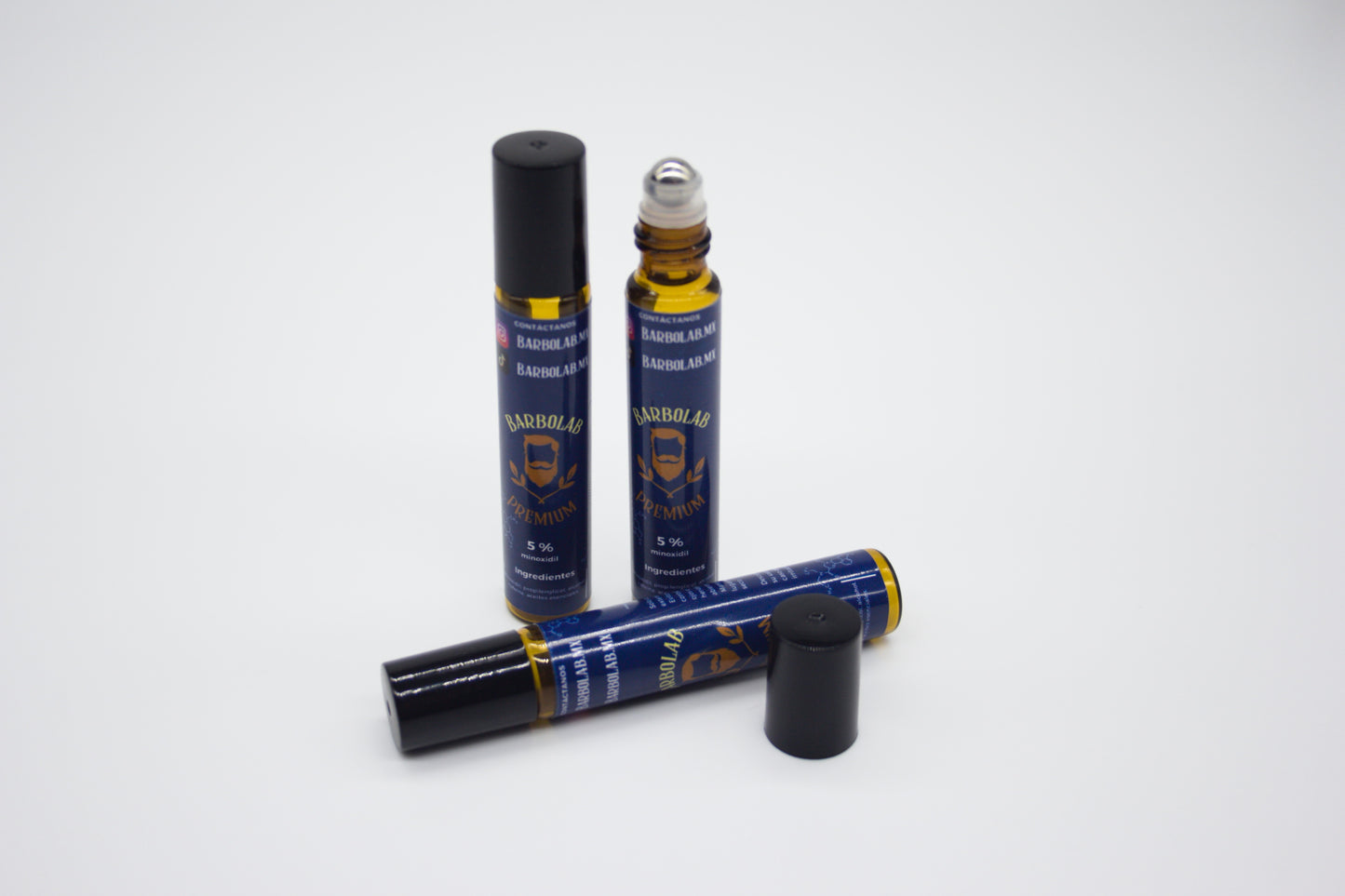 Pack 3 Roll On minoxidil para barba y cabello 10 ml