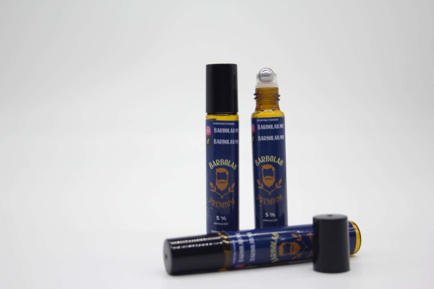 Pack 3 Roll On minoxidil para barba y cabello 10 ml