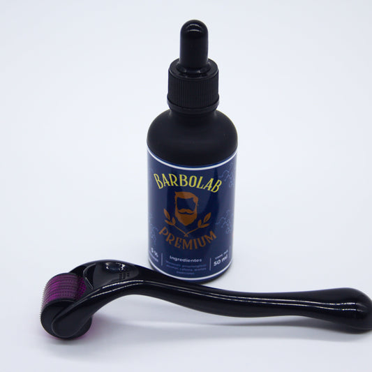 Minoxidil Estimulante Para Barba Con Cafeína & Derma Roller-50ml (1.5 meses de tratamiento)